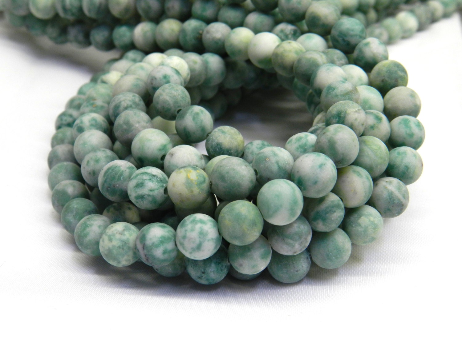 Qinghai Jade Matte Beads 8mm Beads Jade Beads by GenuineBeadShop