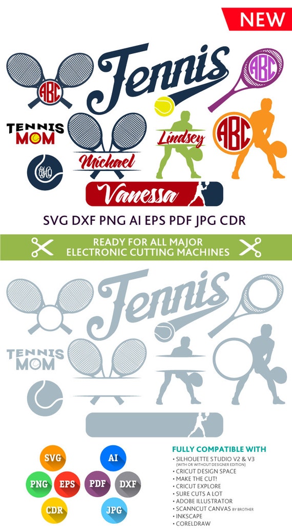 Download Tennis SVG Tennis Monogram Svg Tennis Cut Files by PremiumSVG