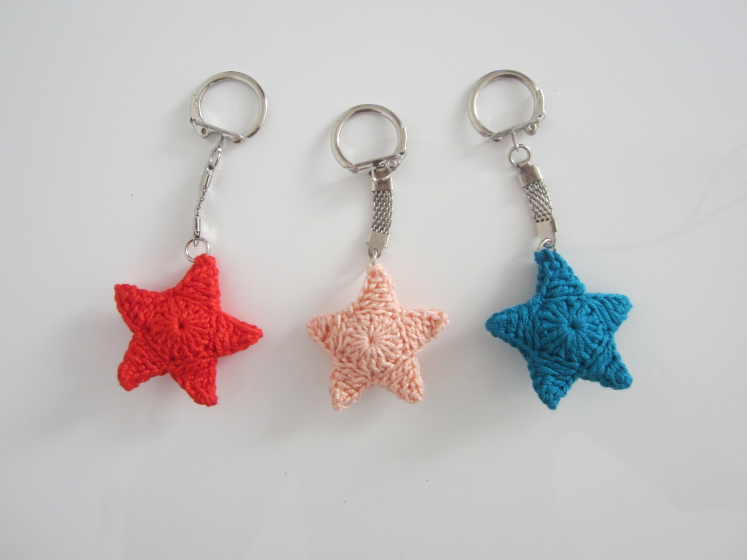 Keychain star Keyring crochet cotton Keyring Keychain gift