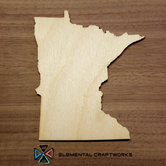 Minnesota MN State Cutout Large &amp; Small Laser Cut