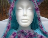 With Color options,Cat hood,Hooded cowl,Clip on Cat ears,Clipon Bear ears,Kids,Teens,Adults Handmade crochet