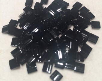 Miyuki Tila Beads, 5mm, Black, TL-401, 5 Grams, Approximately 55 Beads, Japanese Glass
