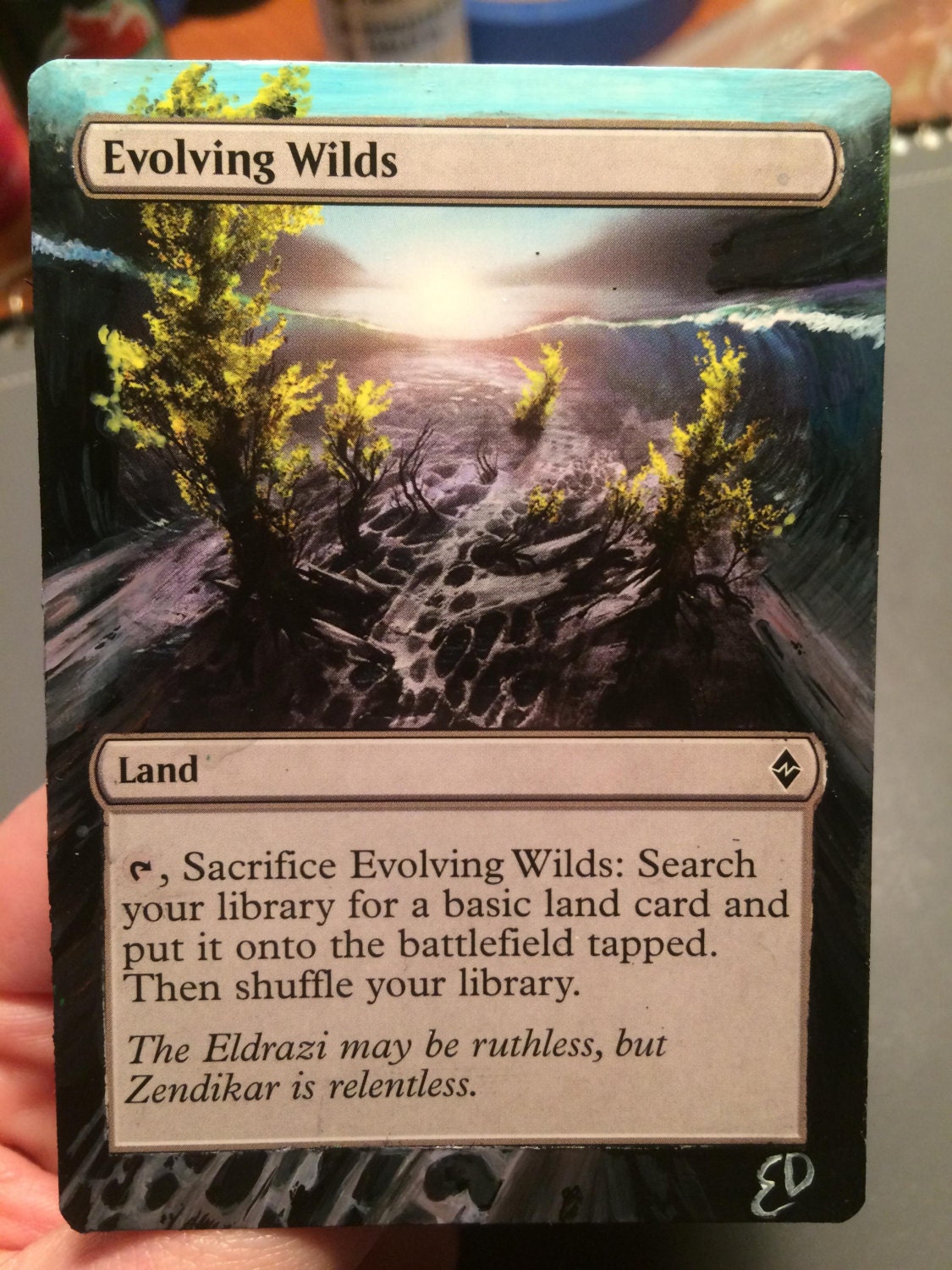 Evolving Wilds Mtg Extended Border Altered Art