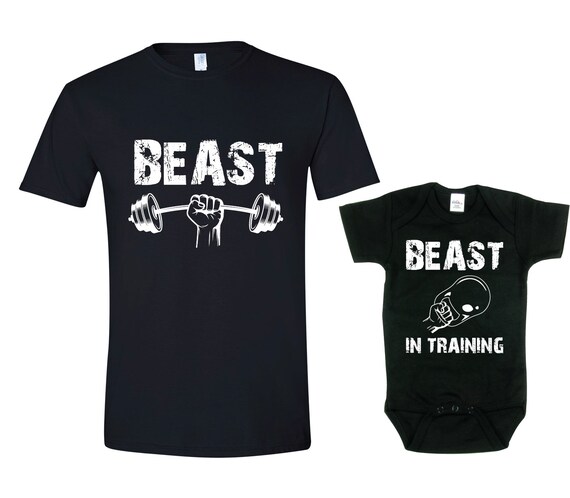 Download Matching Father Son Shirts Beast / Beast in Training Shirt Son