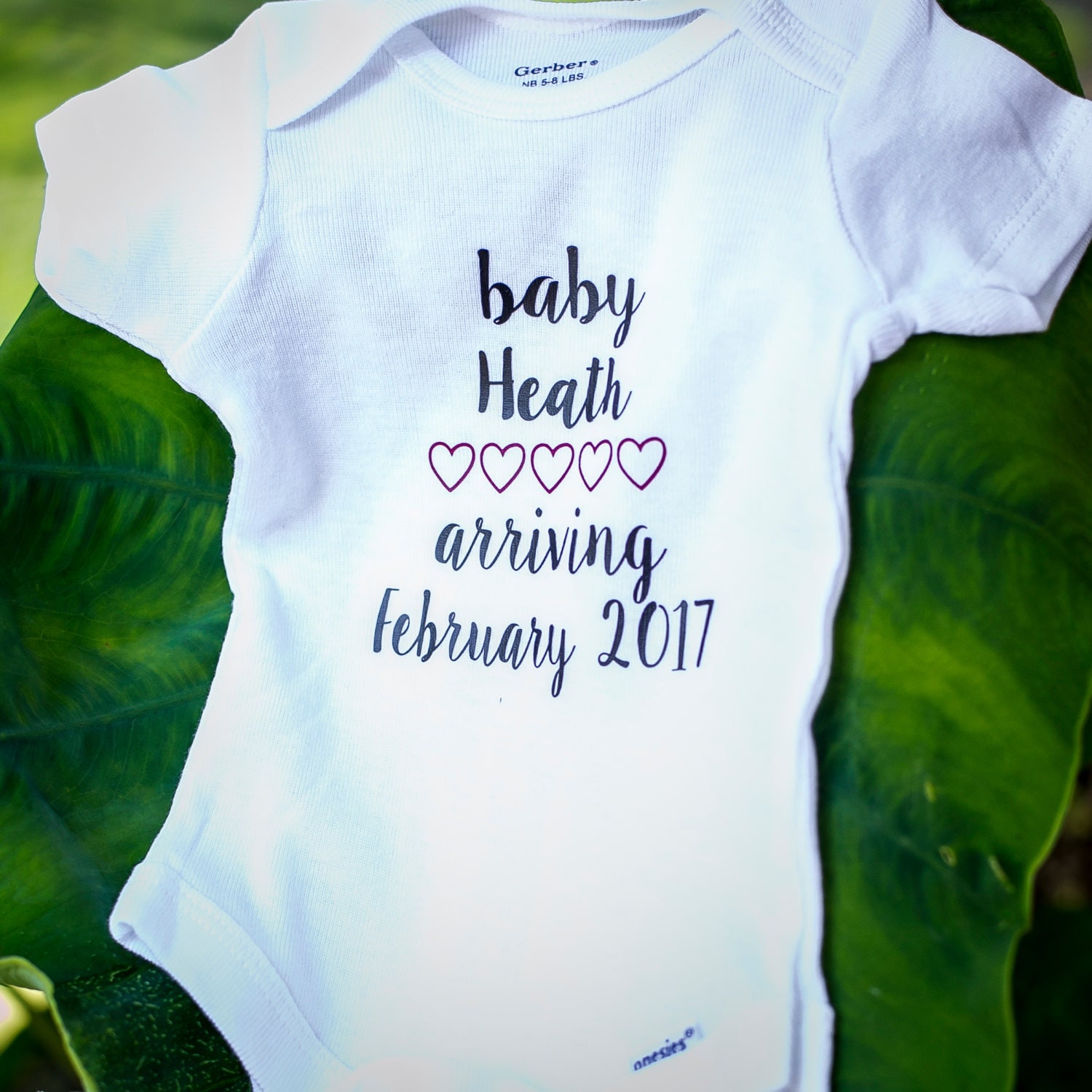 Baby Announcement Onesie Grandparent Gift Gender Reveal
