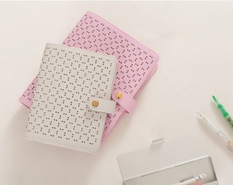 A5 Personal Planner Binder Perforated Leather Binder Notebook, Day Daily Weekly Monthly Bullet Journal Kikki K Erin Condren Filofax FTFWAP