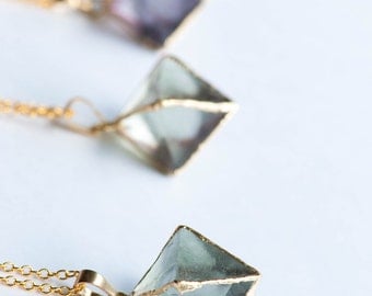 Fluorite Necklace, Raw Fluorite,Raw Crystal Necklace,Healing Crystal Necklace,Raw Fluorite Pendant Necklace,Raw Crystal Jewelry,Raw Stone