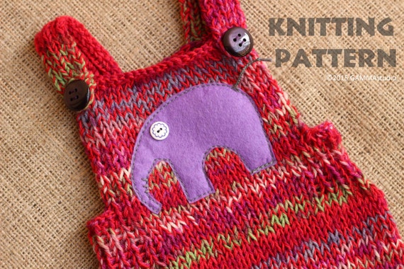 Baby romper KNITTING PATTERN Knitting baby overall by ...