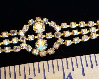 Vintage Rhinestone Bracelet - Aurora Borealis