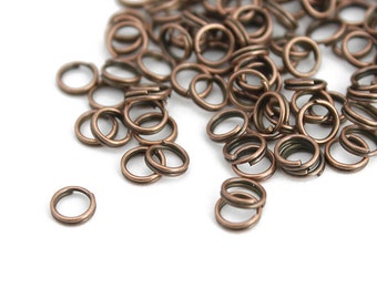 Antique Copper Split Rings 5mm - 200+ Pieces