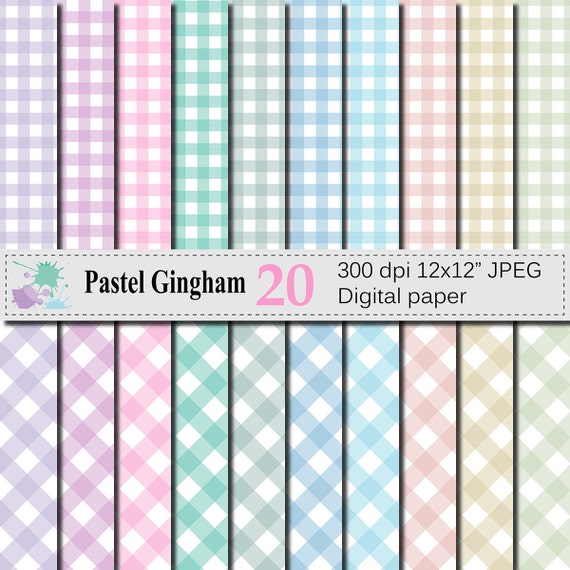Download Pastel Gingham Digital Paper Set Pastel Plaid Digital