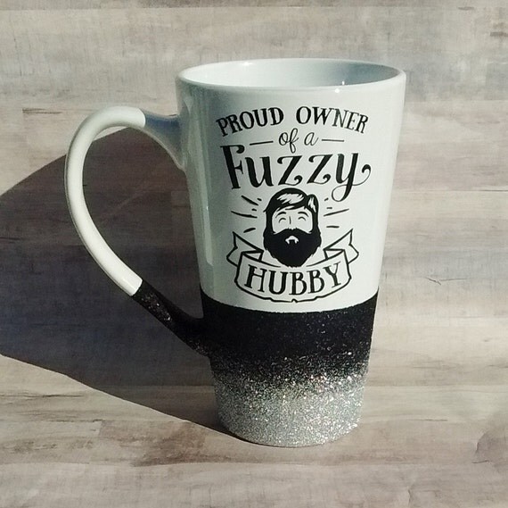 Fuzzy Hubby ombre glitter coffee mug proud owner of a