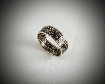SALE! Barber Silver Half Dollar Coin Ring "Patriot Ring"