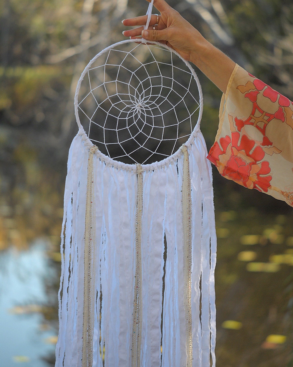 Large Dream Catcher Large White Dream Catcher Boho