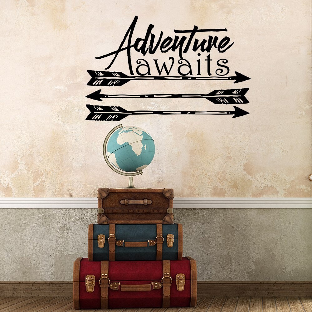 Adventure Awaits Decal Quote Wall Decals Boho Arrows Kids
