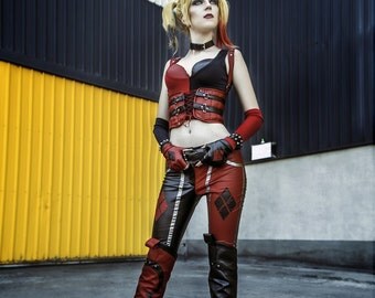 Harley Quinn cosplay costume, Joker girl, Batman, DC comics, Arkham Knight, Halloween costume