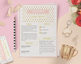 Elegant résumé. Professional resume. Elegant cv. Elegant curriculum vitae. Free cover letter. Page of references. Golden curriculum. Gold