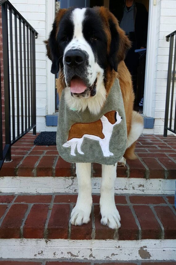THREE Saint Bernard DOG Drool Bibs Dog Bib Set by UsByTheSeaside
