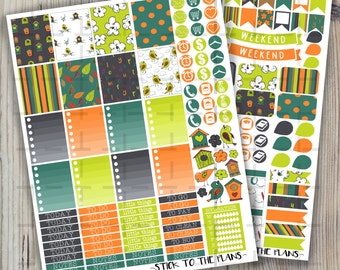 Printable planner stickers Bird House printable sticker kit navy blue orange yellow weekly flowers for use with Erin Condren LifePlannerTM