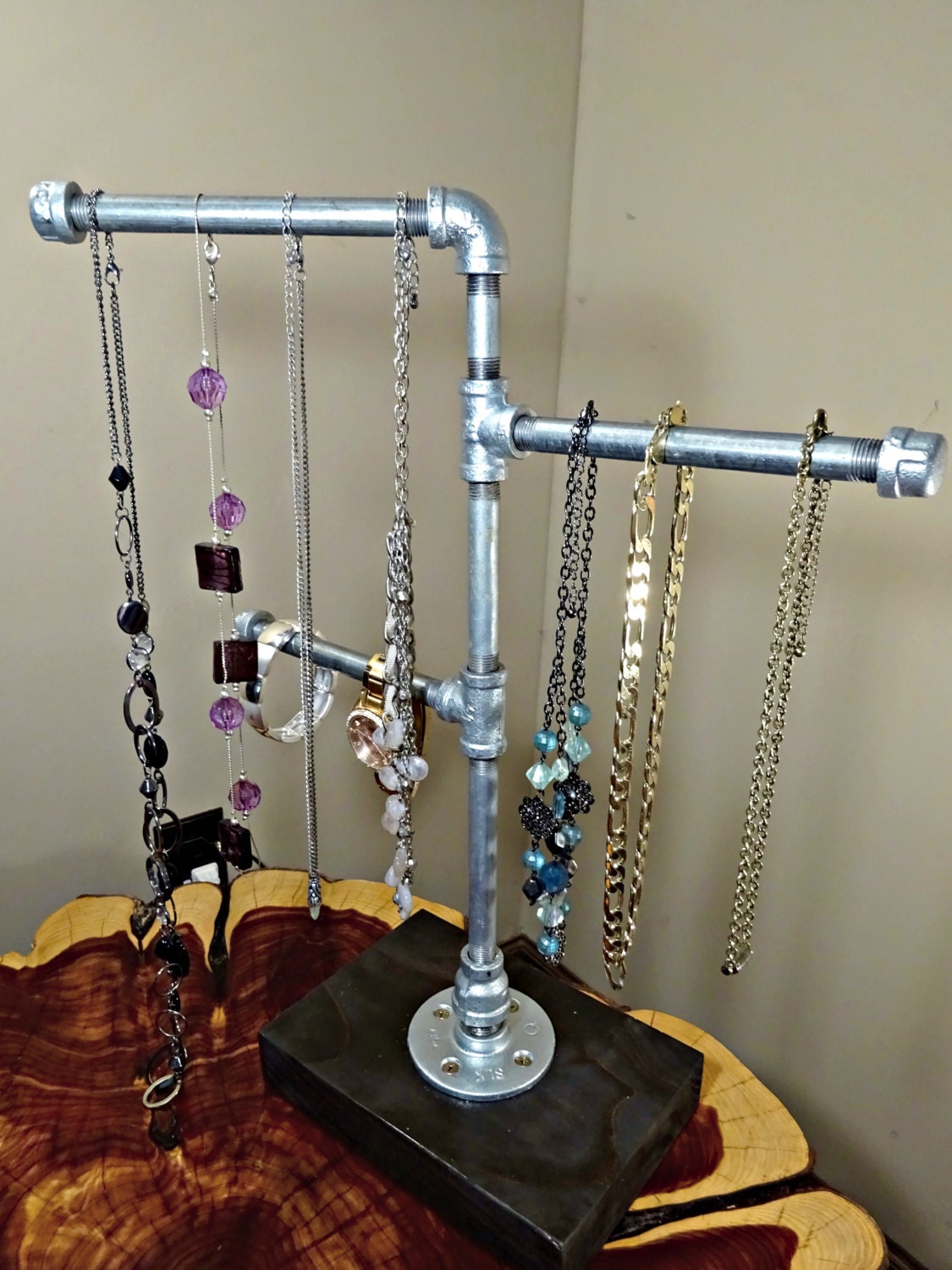 Industrial Jewelry Display // Pipe Jewelry by KDubWoodCreations