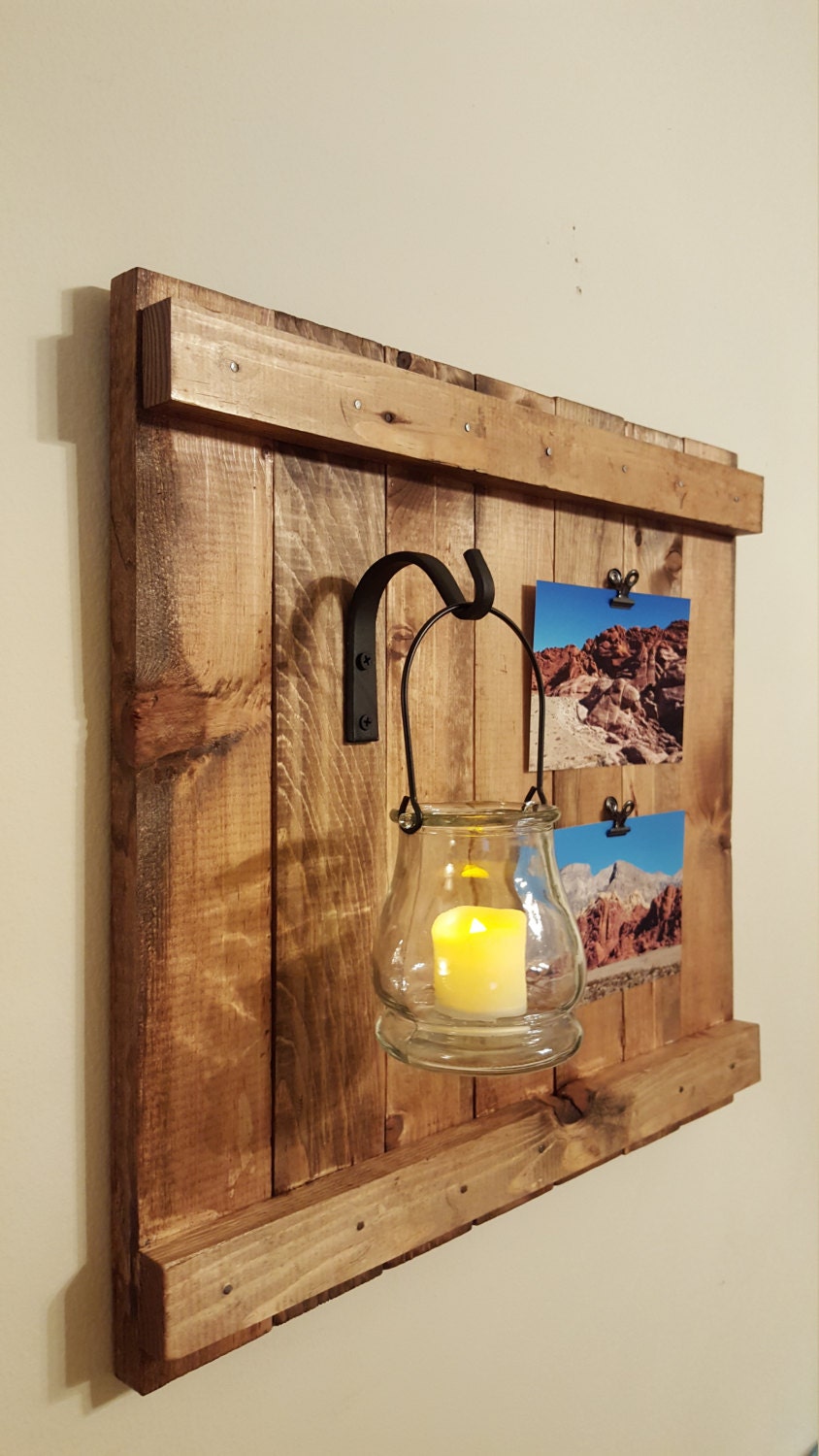 Hanging jar with wrought iron Rustic Picture Frame Rustic