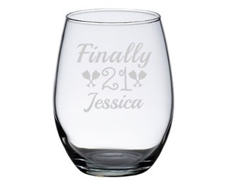Finally 21 Wine Glass, 21st Birthday Gift for Her, 21st Birthday Wine Glass, Womans 21st, 1996 Birthday, 21 Birthday for Her