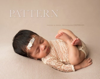NEWBORN ROMPER PATTERN - Sewing Pattern, Adelynn Long Sleeve Romper | Newborn Photography Prop Pattern
