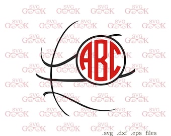 Basketball SVG cut files, Basketball Monogram Frame svg cut files for use with Silhouette, Cricut and other Vinyl Cutters, digital cut file