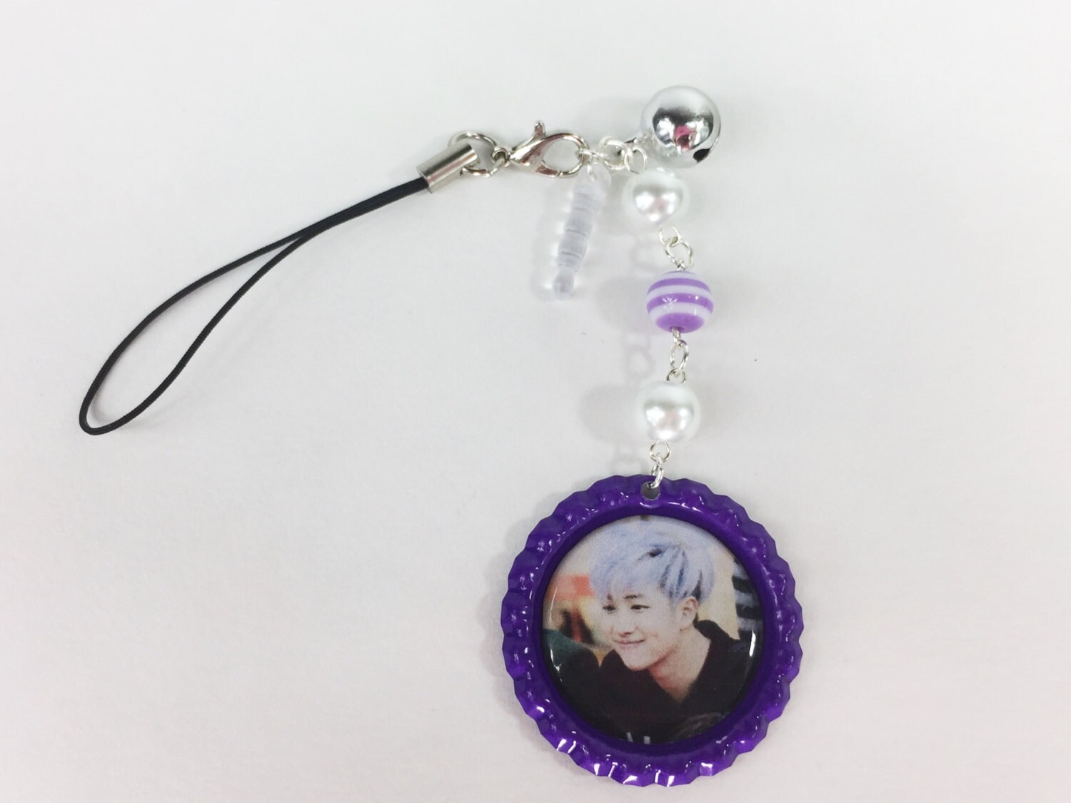 BTS Rap Monster Kpop cell phone charm with two way phone strap