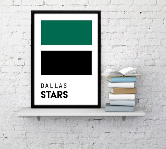 Dallas Stars Minimalist Poster Team Colors Dallas Stars poster