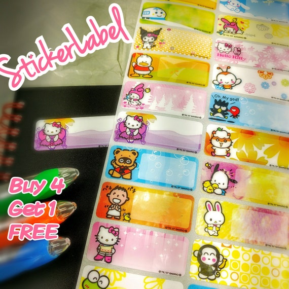 Sanrio Hello Kitty Kids Name Labels Allergy Sticker Back to