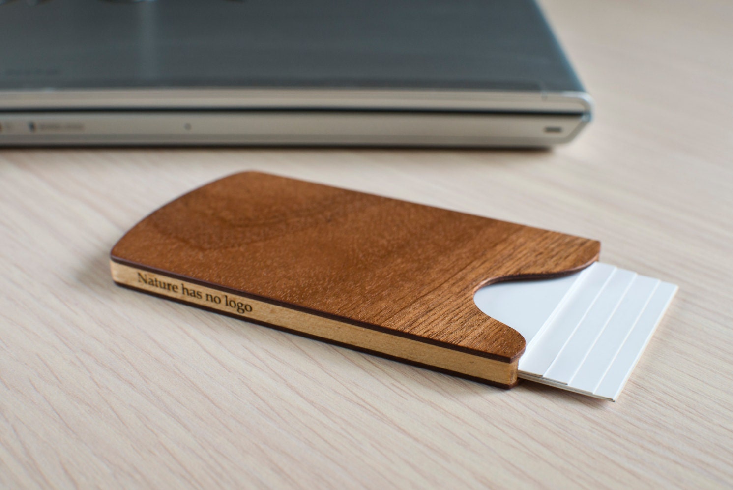 Handmade Wooden Business Card Holder Sapele by NoLogoDesigns