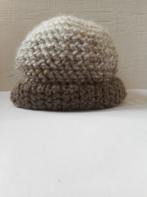 Brown/White Baby Hat Baby Ombre Hat Brown Baby Hat White