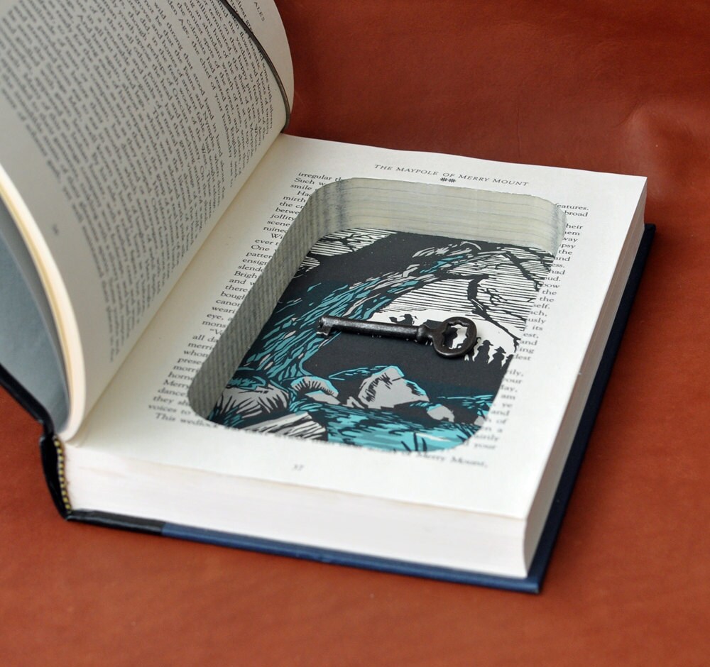 Handcrafted book safe with secret compartment Vintage