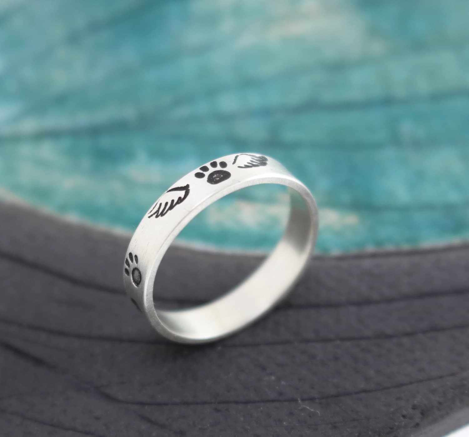 Pet Memorial personalized sterling silver ring