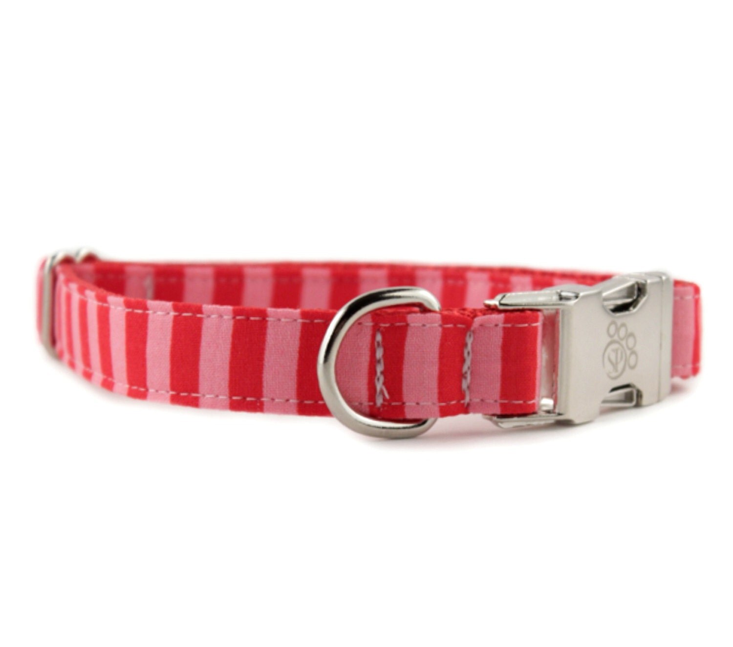 Striped Dog Collar Valentine Dog Collar Red Pink Dog