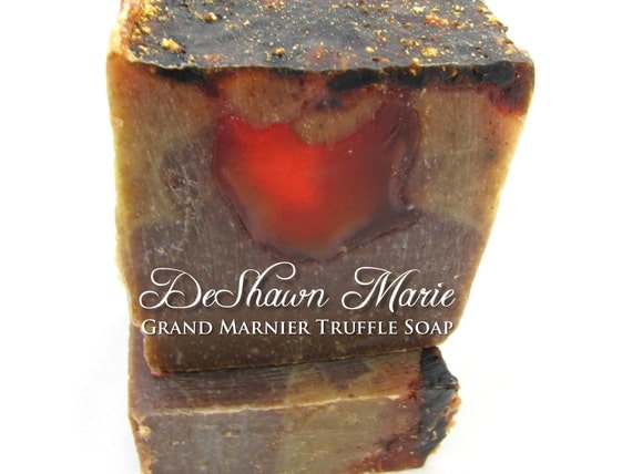 SALE SOAP- Grand Marnier Truffle Soap - Chocolate Soap - Vegan Soap - Cold Process Soap - Orange Soap, Christmas Gift, Mother's Day Gift