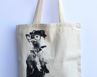 Smart OTTER - Eco-Friendly Market Tote Bag - Hand Screen printed (Ships FREE!)