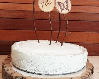 SALE!!!! Tree Slice Centerpiece-Rustic Wood Cake Platter-Woodland Wedding Decor-14" Wood Cake Stand, Rustic Centrepieces