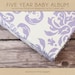 Baby Book (Pregnancy - 5 Years) - Purple and White Damask (136 journaling pages & personalization included with album)