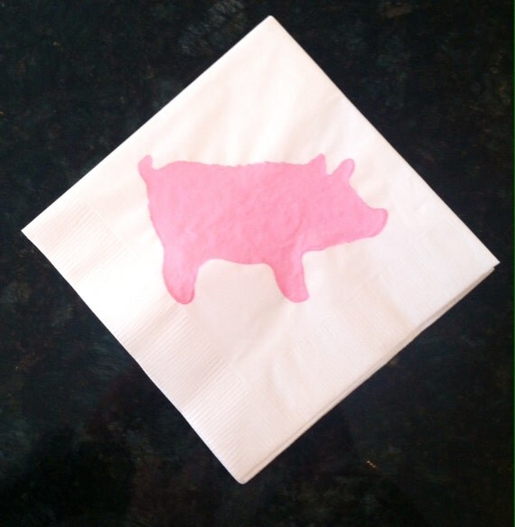 Pink Pig Paper Napkins Cocktail Luncheon Dinner Size Set
