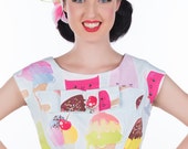 50's style The Sweet Life Dress, Kawaii, Icecream, Pinup, vintage reproduction, novelty print