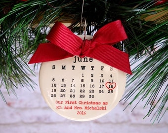 OUR FIRST CHRISTMAS Ornament, our first christmas, Just Married ornament, Wedding ornament, personalized christmas ornament, wedding gift