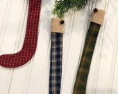 Homespun Skinny Christmas Stocking Set (3)
