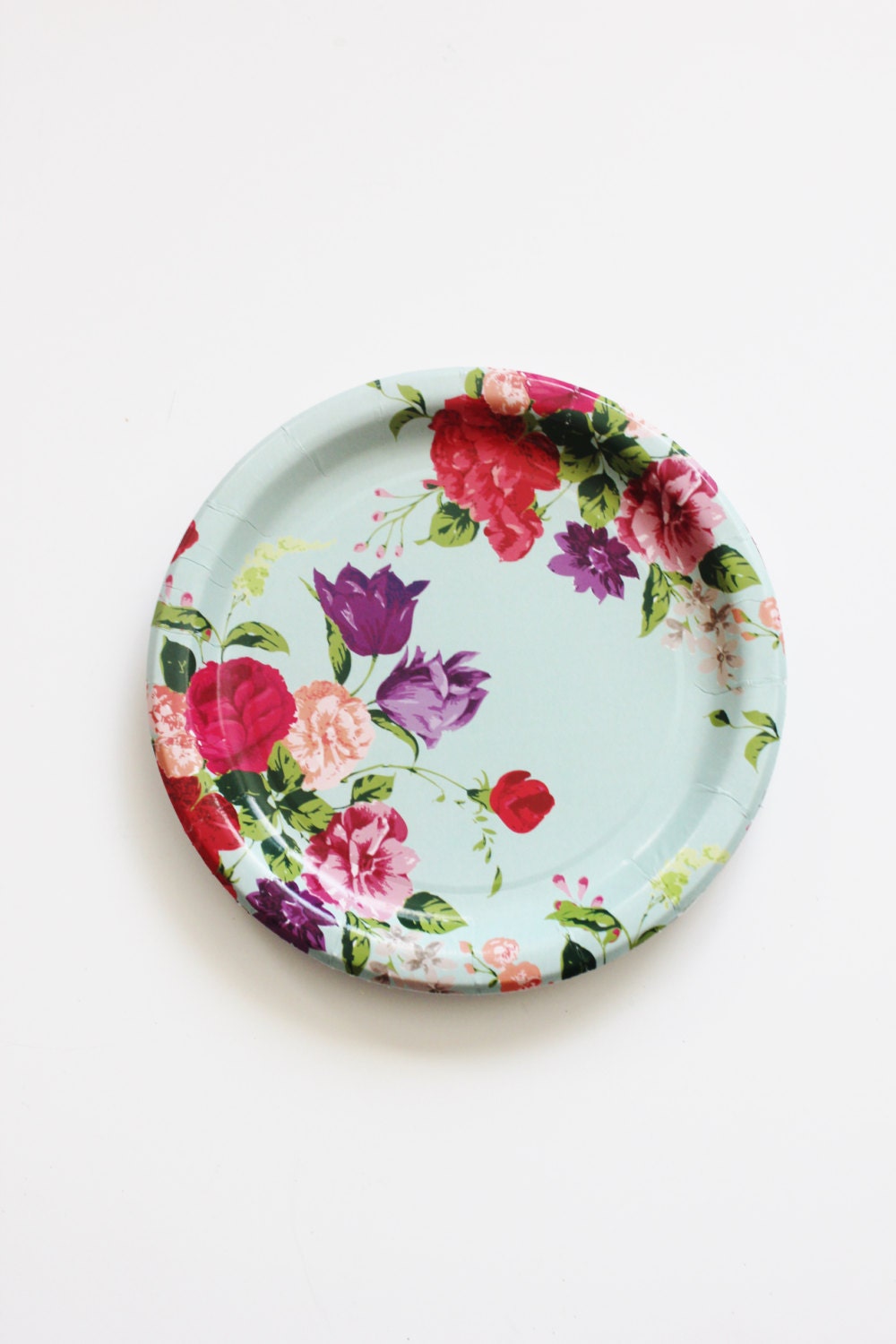8 FLORAL TEA PARTY 7 Paper Plates Parisian Vintage Style
