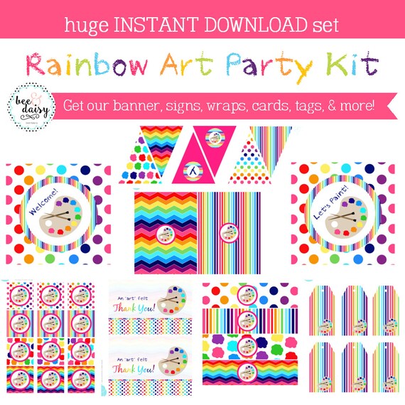 Painting Birthday Party, Painting Birthday Decorations, Painting Party Decorations, Art Party, Art Birthday, Art Birthday party decorations Il_570xn