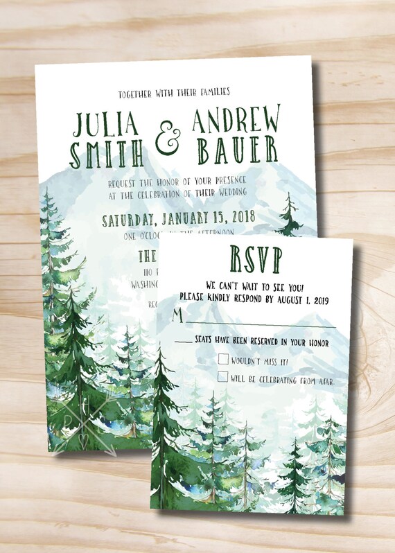 Pine Tree Wedding Invitations 3