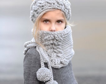 CROCHET PATTERN-Plumlyn Warmer Set (Toddler, Child, and Adult sizes)