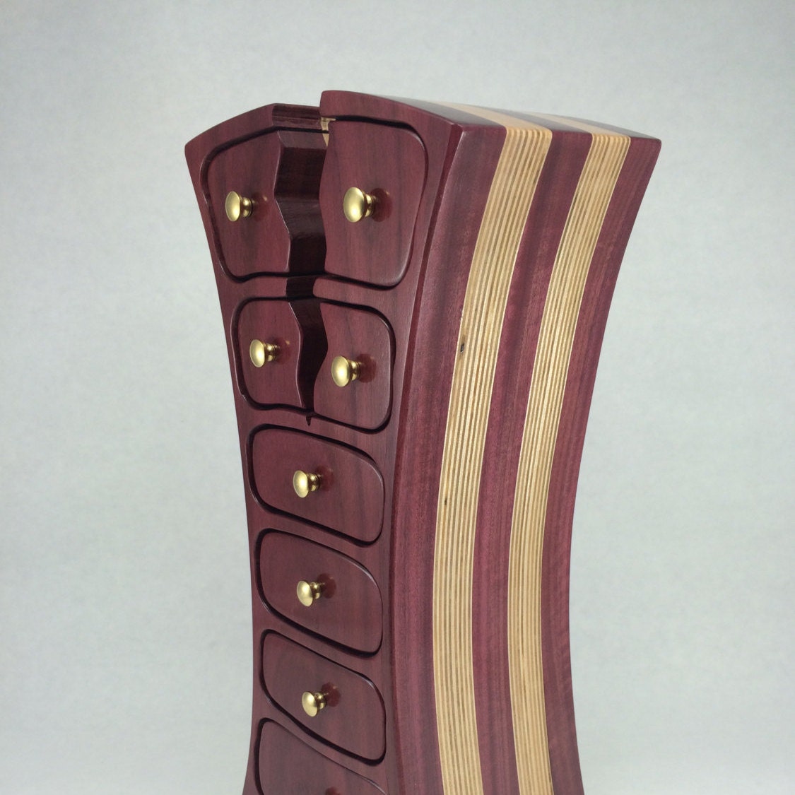 Purple Heart Cracked Bandsaw Jewelry Box Free shipping to