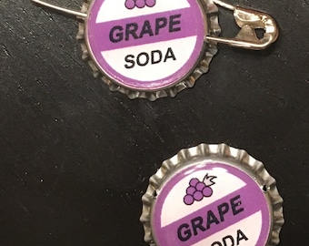 Grape Soda pin (inspired by UP) or custom brewery beer cap pin - YOUR CHOICE!